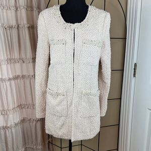 Mudo Collection Cream Off White Embellished Jacket Size 8 (UK 42)